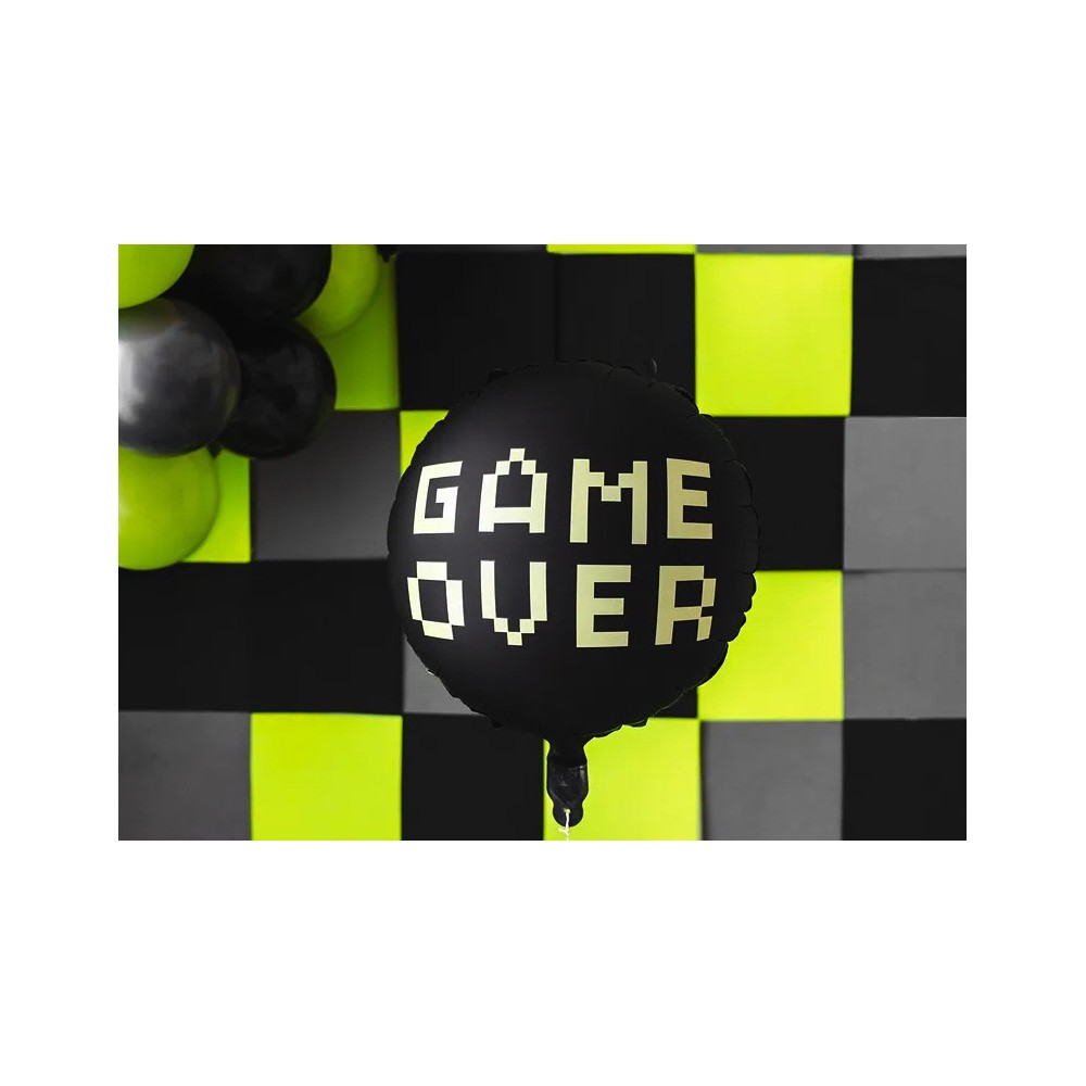 Foil balloon Game Over - black, 35 cm