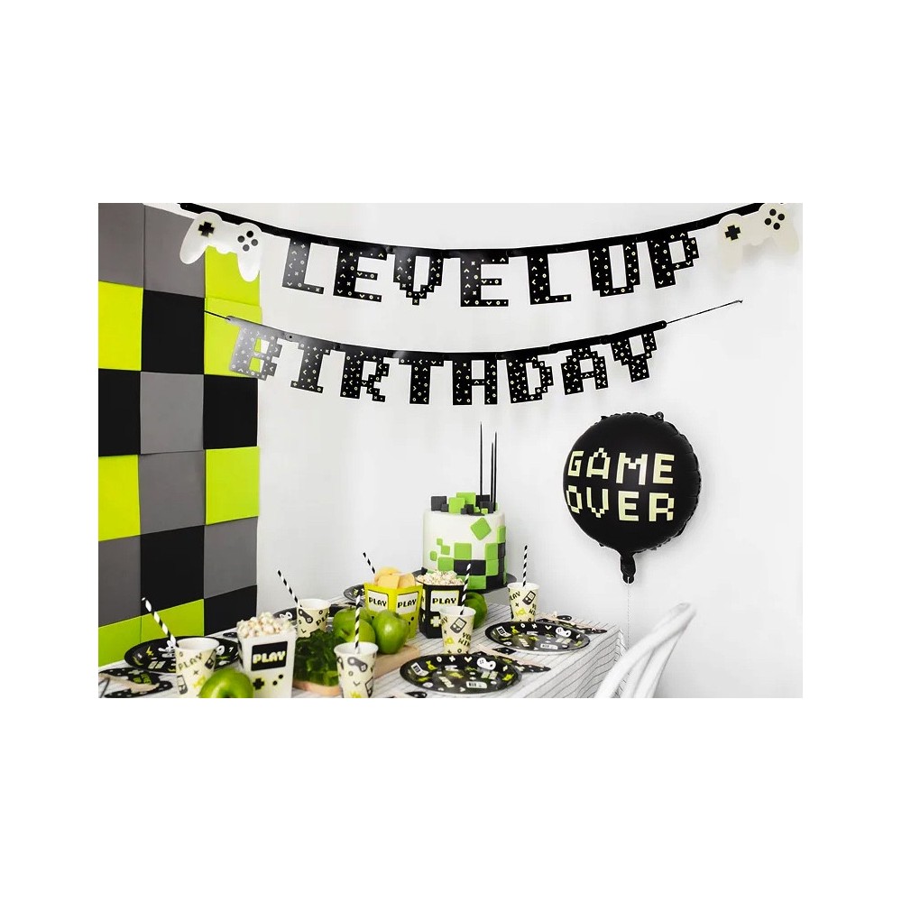 Foil balloon Game Over - black, 35 cm