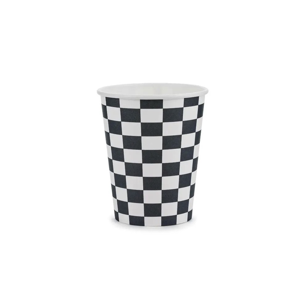 Kubeczki papierowe Szachownica - 220 ml, 6 szt.
