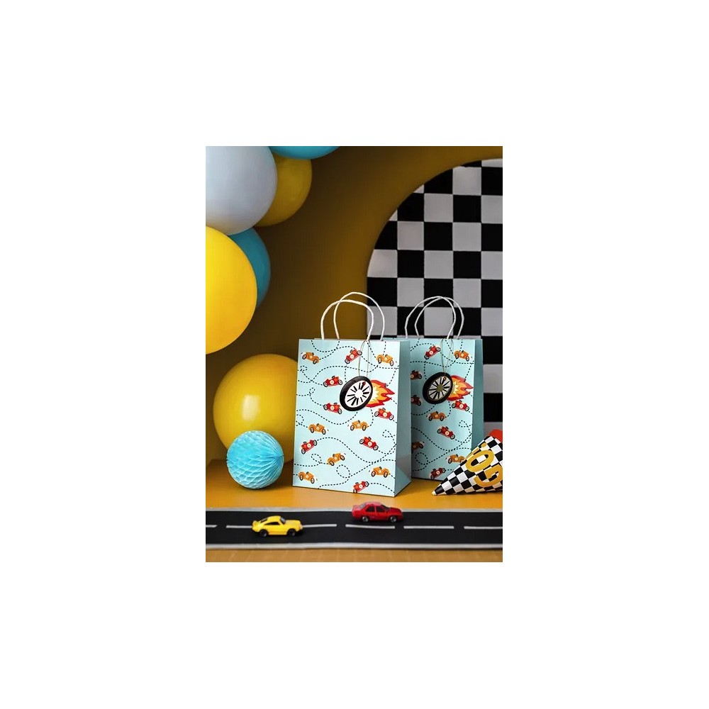 Gift paper bag Cars - blue, 10,5 x 18 x 25 cm