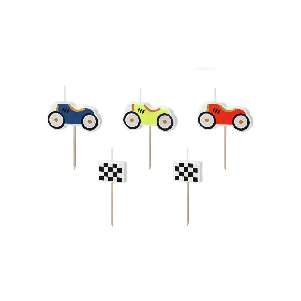 Birthday candles Cars - 2-3 cm, 5 pcs.