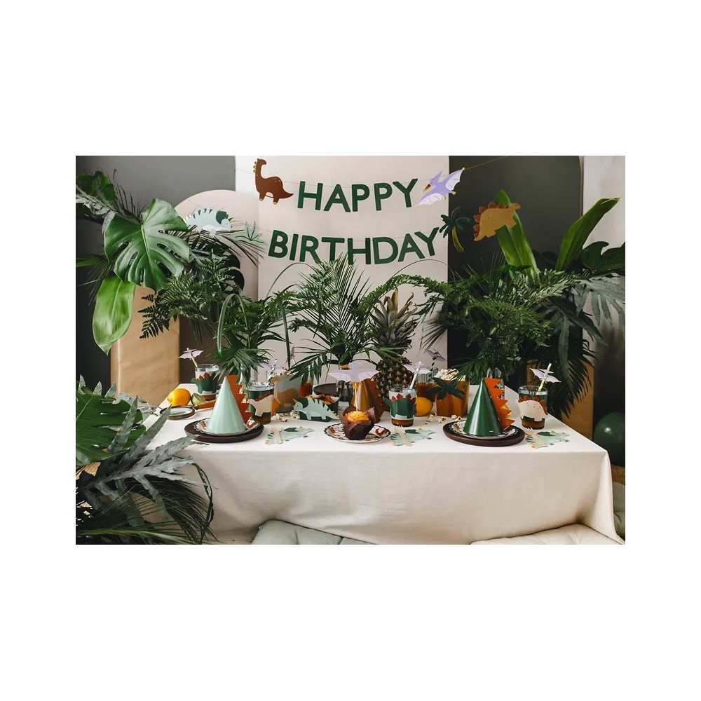 Party hats Dinosaurs - 14 cm, 6 pcs.