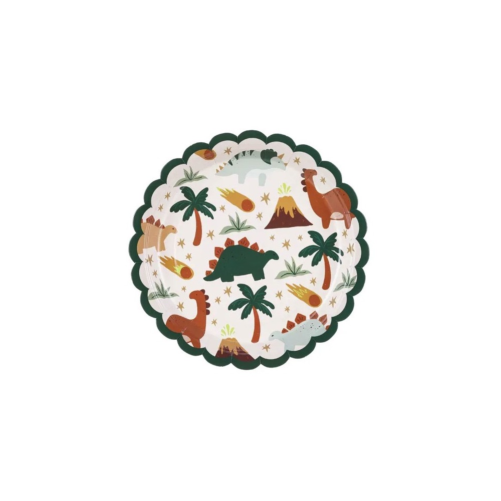 Dinosaurs paper plates - 18 cm, 6 pcs.