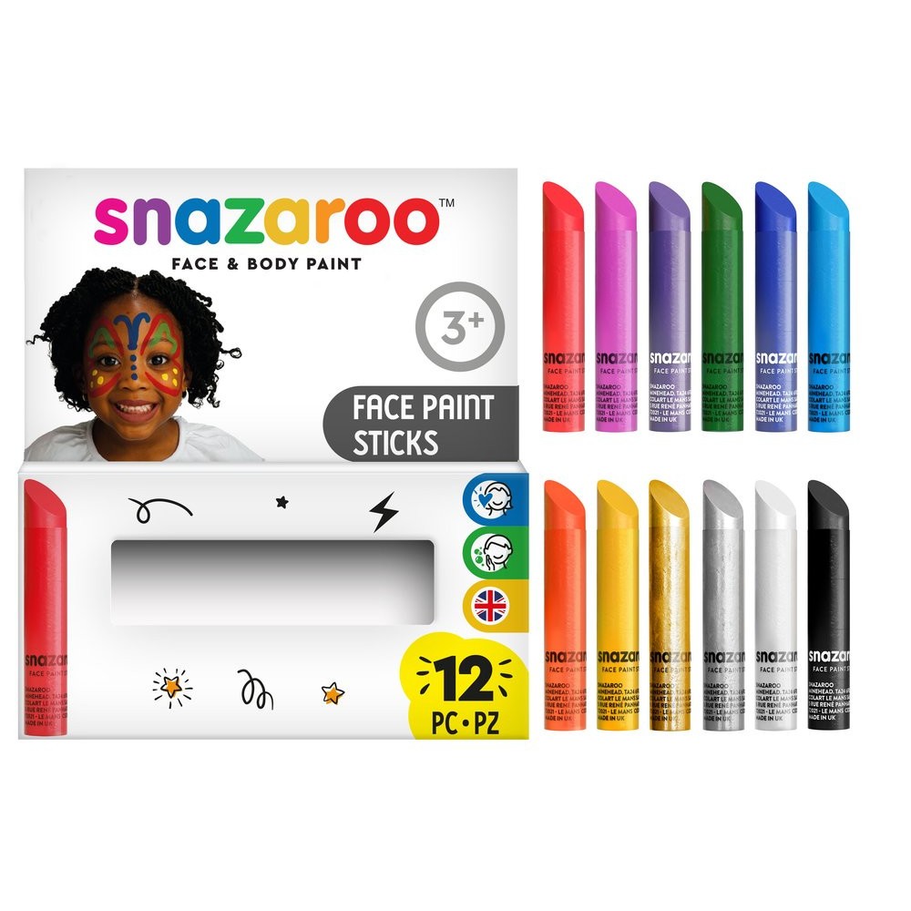 Zestaw kredek do malowania twarzy - Snazaroo - 12 szt.