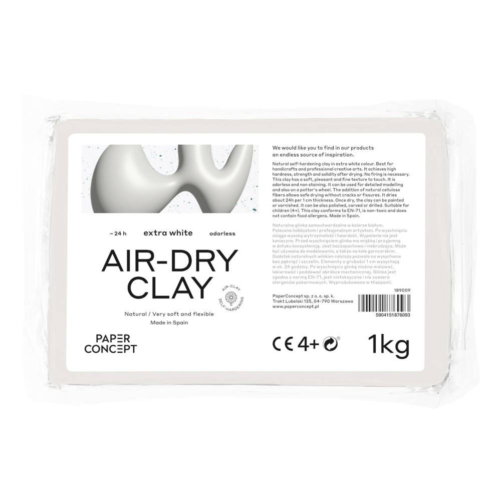 Air-Dry pottery clay - PaperConcept - Extra White 1 kg