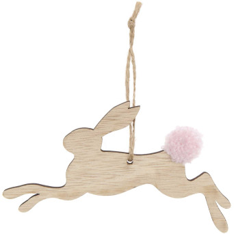 Wooden Bunny pendant decoration - Rico Design - 12,5 x 8,5 x 0,5 cm