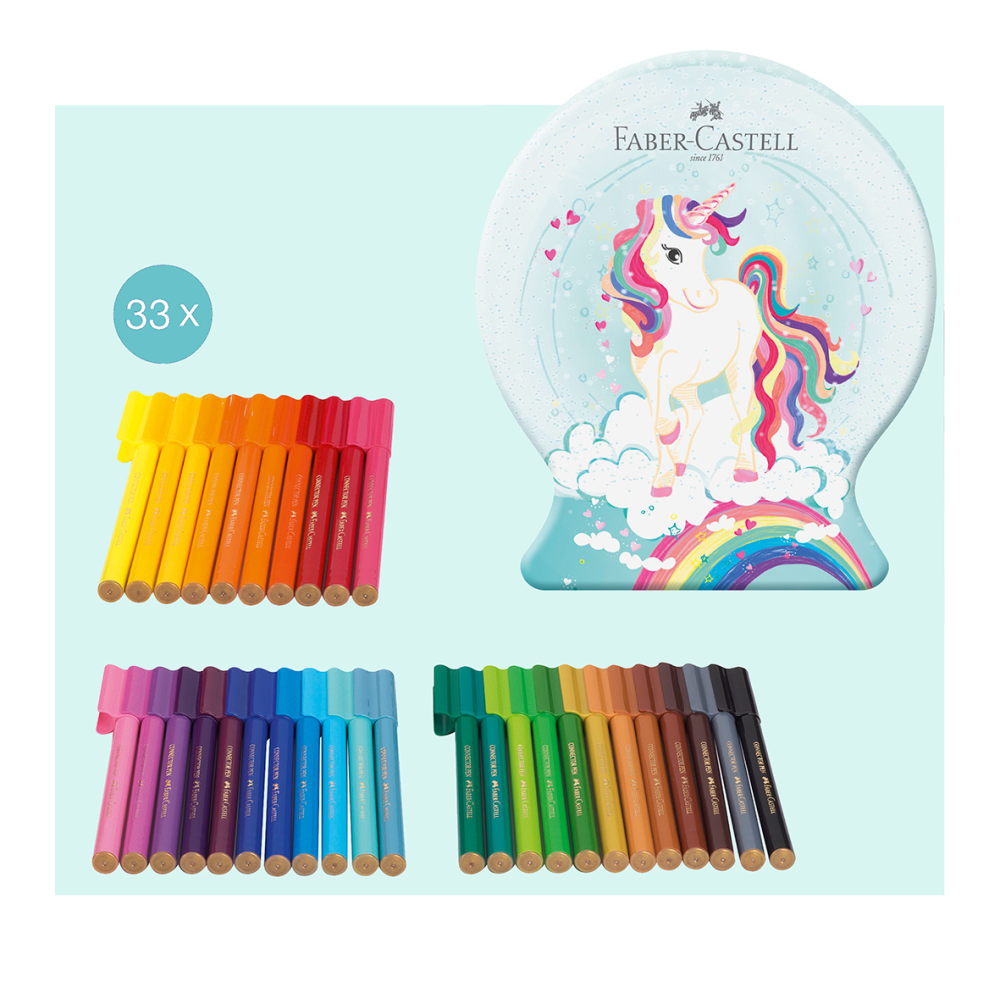 Zestaw flamastrów Connector Unicorn - Faber-Castell - 33 kolory