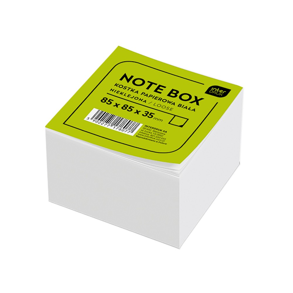 Note box - Interdruk - white, 8,5 x 8,5 x 3,5 cm