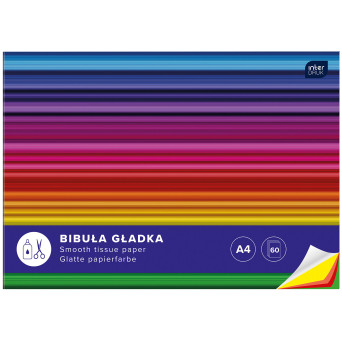 Bibuła gładka w zeszycie A4 - Interdruk - 10 kolorów, 60 ark.