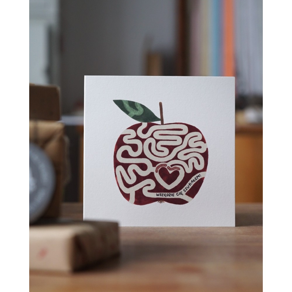 Greeting card - Hi Little - Apple of love, 14,5 x 14,5 cm