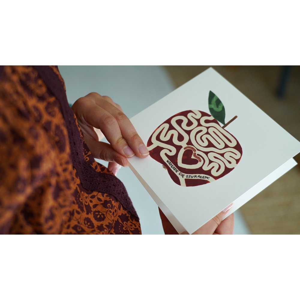 Greeting card - Hi Little - Apple of love, 14,5 x 14,5 cm