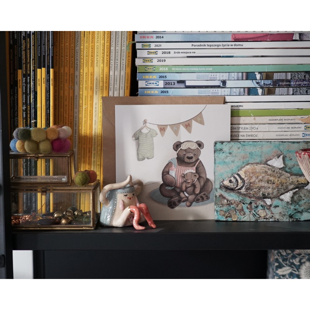 Greeting card - Hi Little - Hello Mama Bear, 14,5 x 14,5 cm