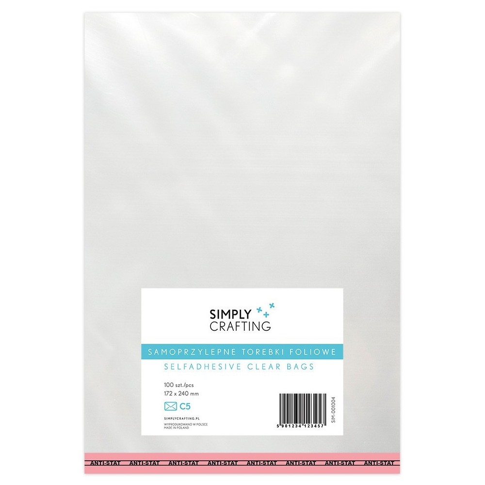 Torebki, woreczki foliowe z klejem - Simply Crafting - C5, 100 szt.