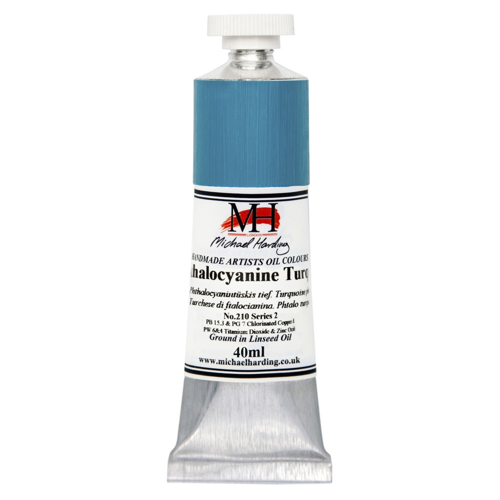 Oil paint - Michael Harding - 210, Phthalocyanine Turquoise, 40 ml