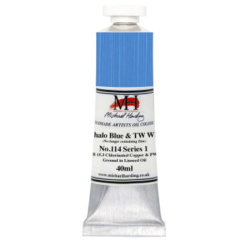Oil paint - Michael Harding - 114, Phthalo Blue & Titanium White, 40 ml