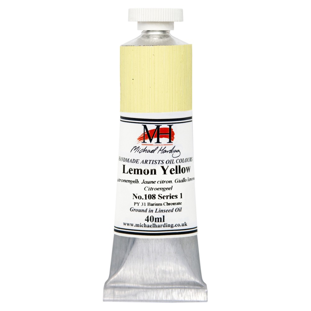 Oil paint - Michael Harding - 108, Lemon Yellow, 40 ml