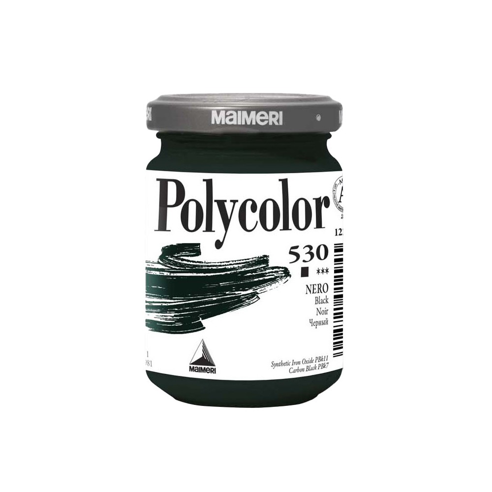 Acrylic paint Polycolor - Maimeri - 530, Black, 140 ml