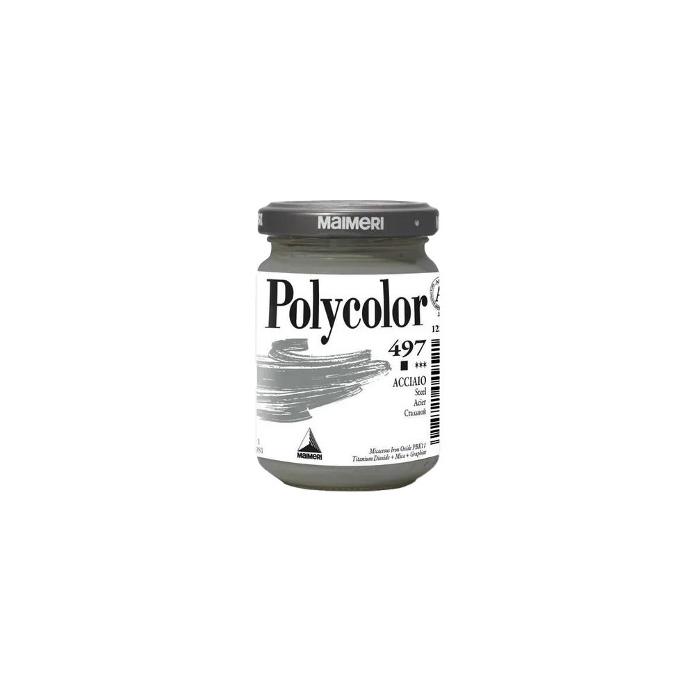 Acrylic paint Polycolor - Maimeri - 497, Steel, 140 ml