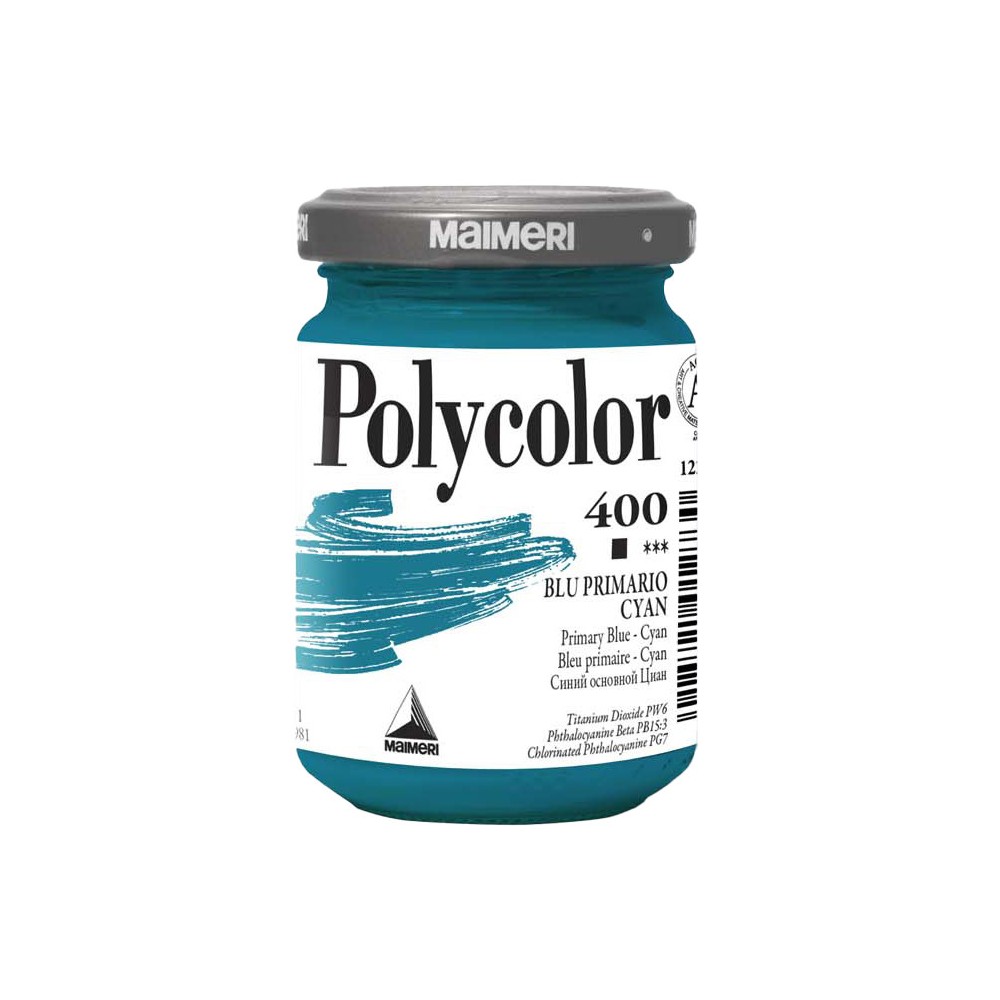 Farba akrylowa Polycolor - Maimeri - 400, Primary Blue Cyan, 140 ml