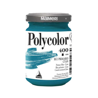 Acrylic paint Polycolor - Maimeri - 400, Primary Blue Cyan, 140 ml