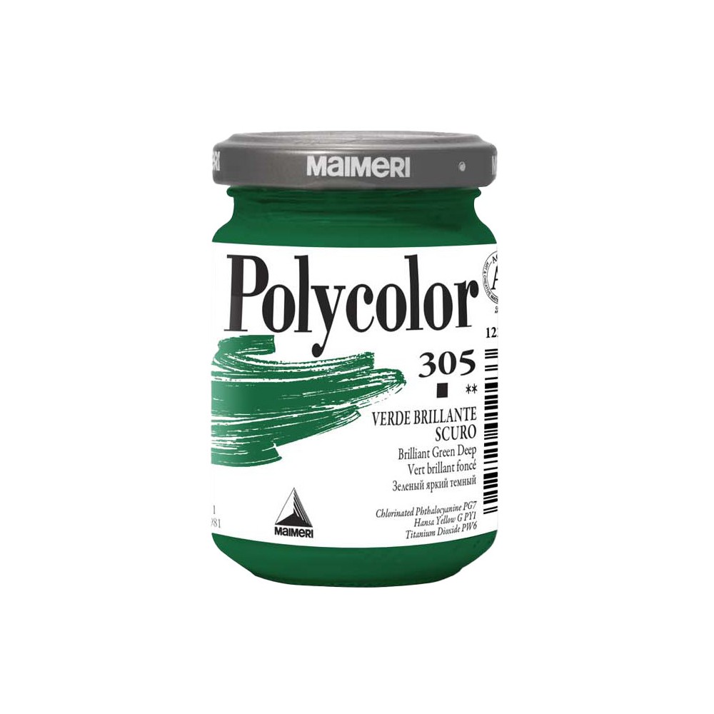 Acrylic paint Polycolor - Maimeri - 305, Bright Green Deep, 140 ml