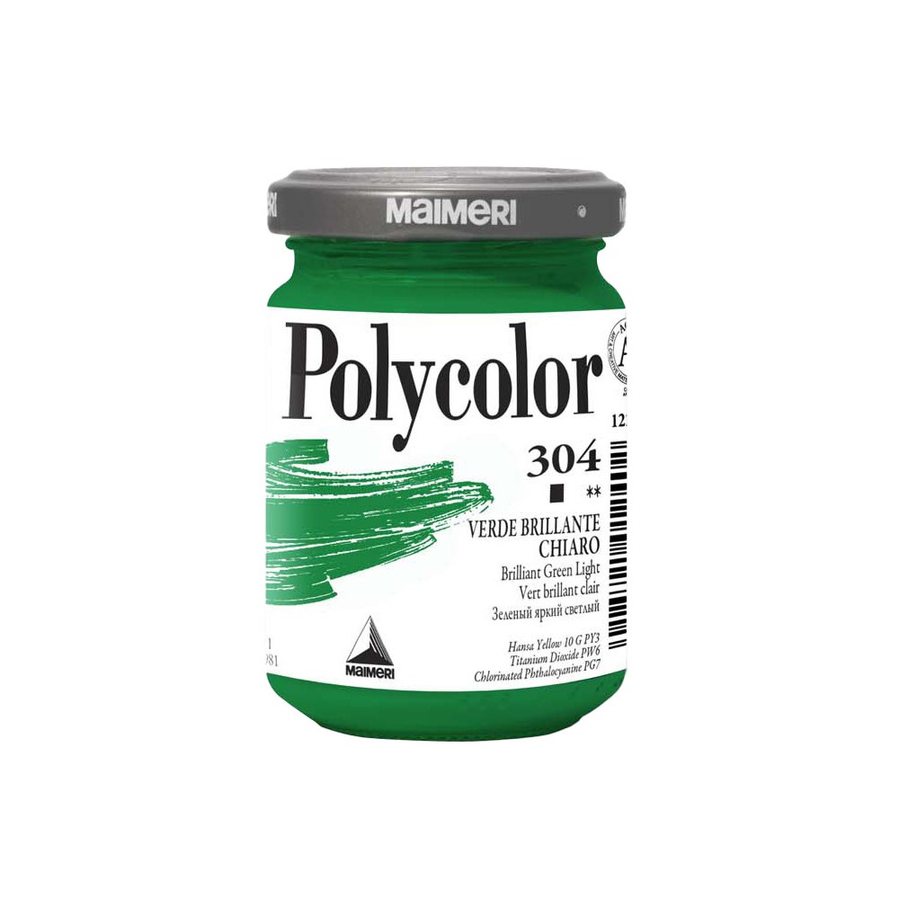 Acrylic paint Polycolor - Maimeri - 304, Bright Green Light, 140 ml