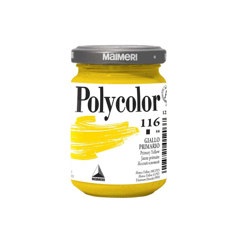 Farba akrylowa Polycolor - Maimeri - 116, Primary Yellow, 140 ml