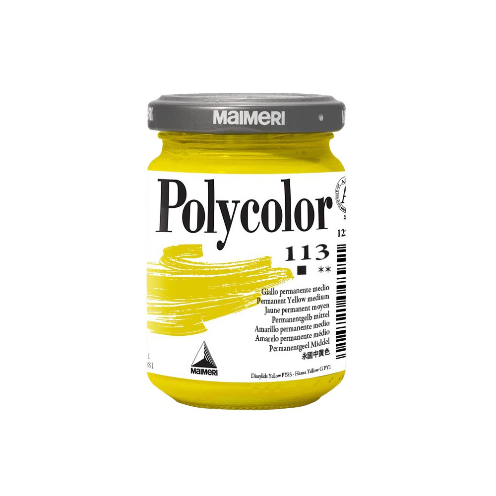 Acrylic paint Polycolor - Maimeri - 113, Permanent Yellow Medium, 140 ml