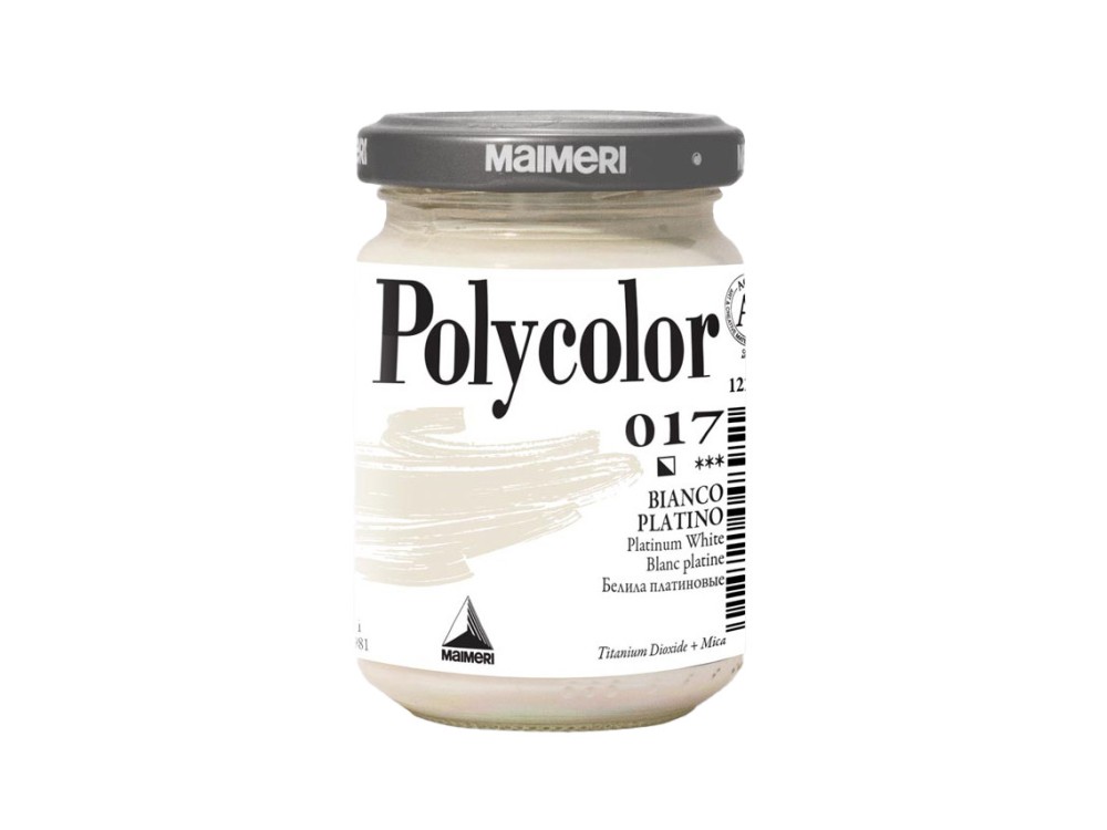 Acrylic paint Polycolor - Maimeri - 017, Platinum White, 140 ml