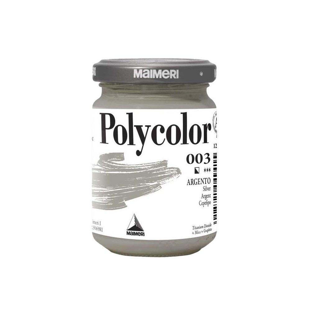 Acrylic paint Polycolor - Maimeri - 003, Silver, 140 ml