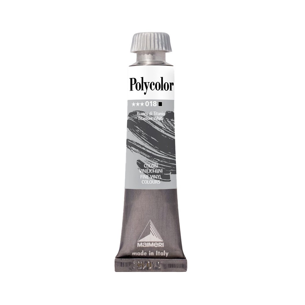Acrylic paint Polycolor - Maimeri - 018, Titanium White, 20 ml