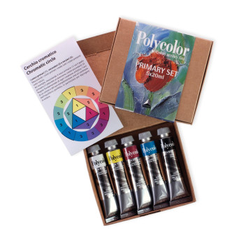 Set of Polycolor acrylic paints - Maimeri - 5 x 20 ml