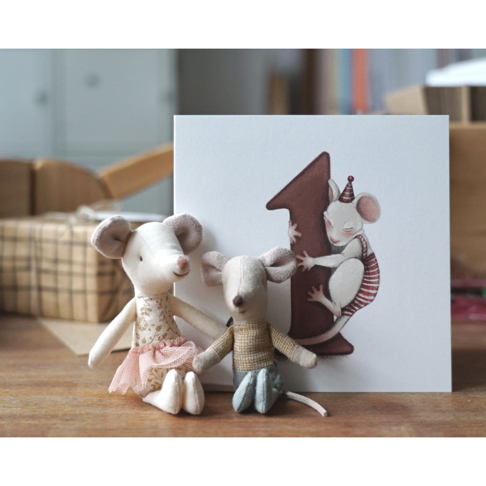 Greeting card - Hi Little - Mouse, 14,5 x 14,5 cm