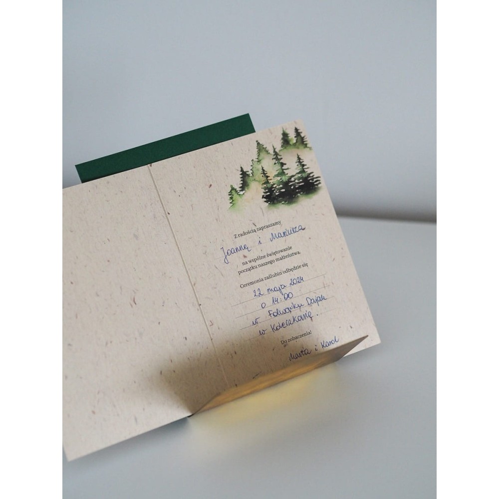 Zaproszenia ślubne A6 - Paperwords - Liski Miłosne, 5 szt.