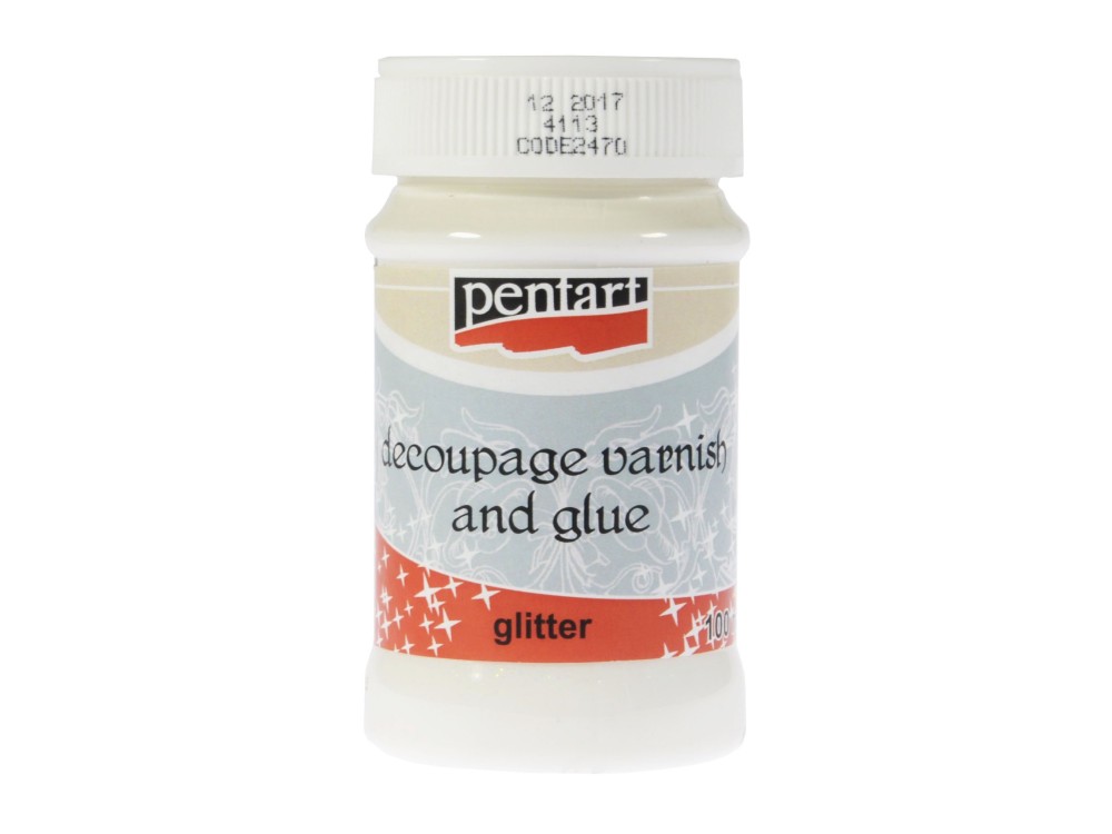 Werniks brokatowy z klejem do decoupage - Pentart - 100 ml