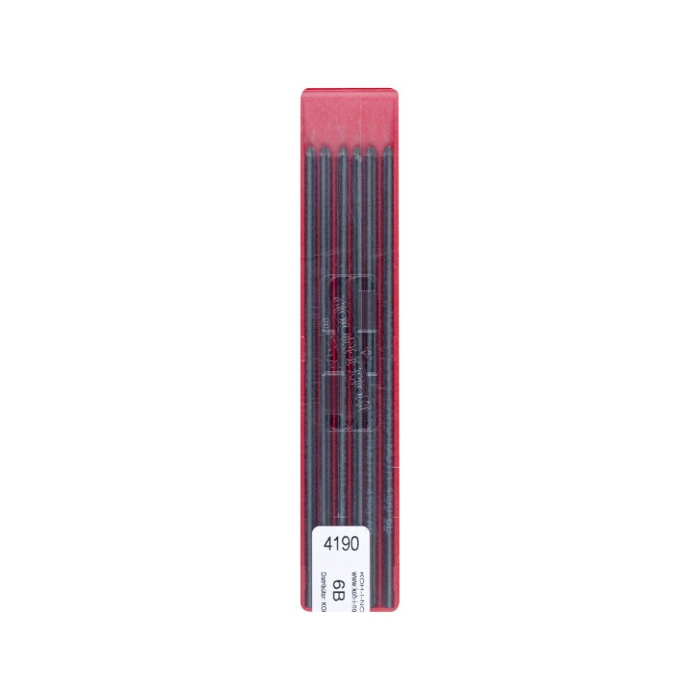 Grafity do ołówków 2 mm - Koh-I-Noor - 6B, 12 szt.
