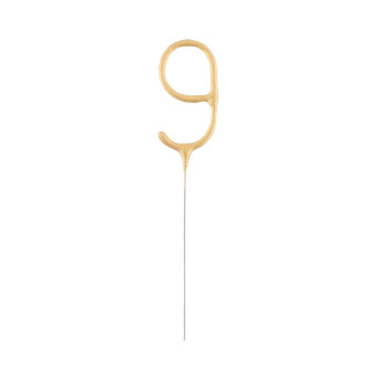 Zimne ognie Cyfra 9 - złota, 17 cm