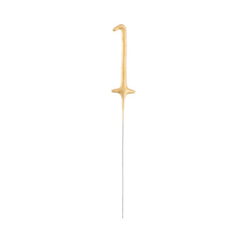 Zimne ognie Cyfra 1 - złota, 17 cm