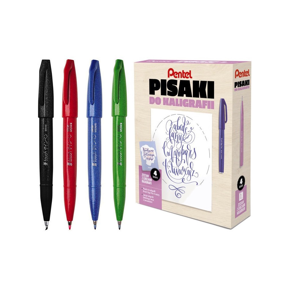 Kurs letteringu, zestaw do kaligrafii - Pentel - ABCD