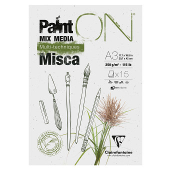 Blok Paint'ON Mix Media Misca - Clairefontaine - A3, 250g, 15 ark.