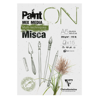 Paint'On Mix Media Misca paper pad - Clairefontaine - A5, 250g, 15 sheets