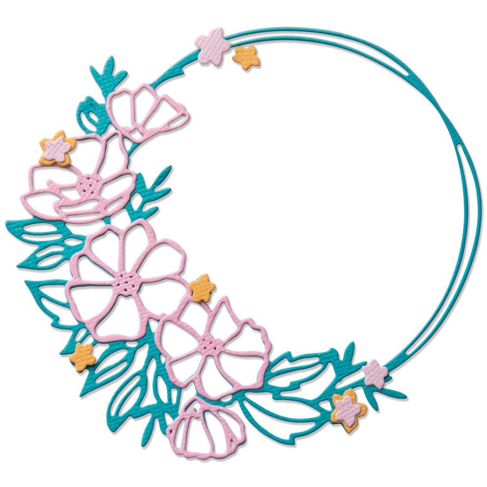 Zestaw wykrojników Thinlits - Sizzix - Floral Round by Lisa Jones, 7 szt.