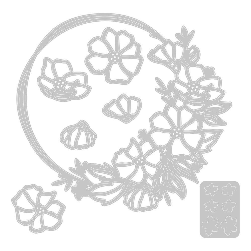 Zestaw wykrojników Thinlits - Sizzix - Floral Round by Lisa Jones, 7 szt.