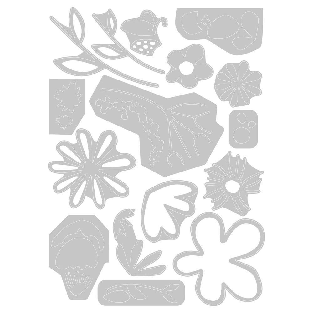 Zestaw wykrojników Thinlits - Sizzix - Fabulous Bold Florals, 16 szt.