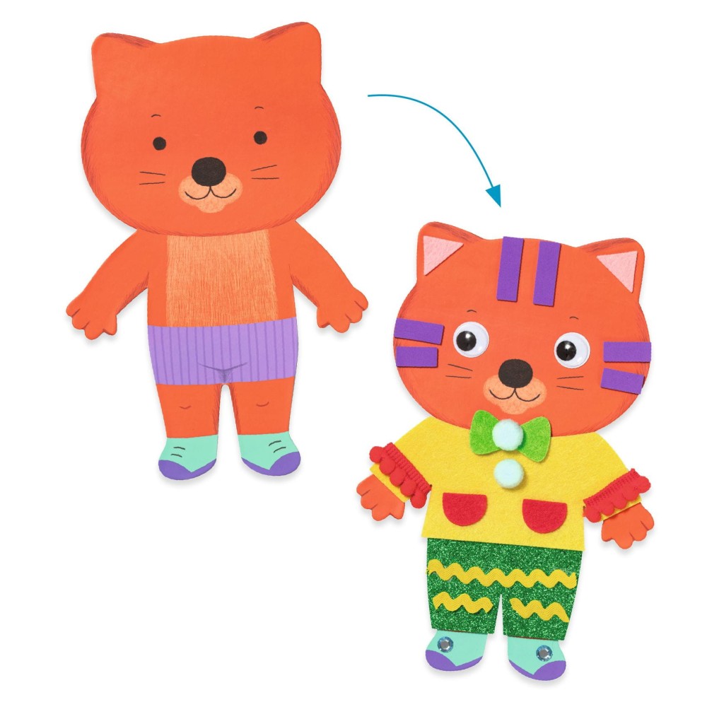 Set of collages for kids - Djeco - Dressing animals