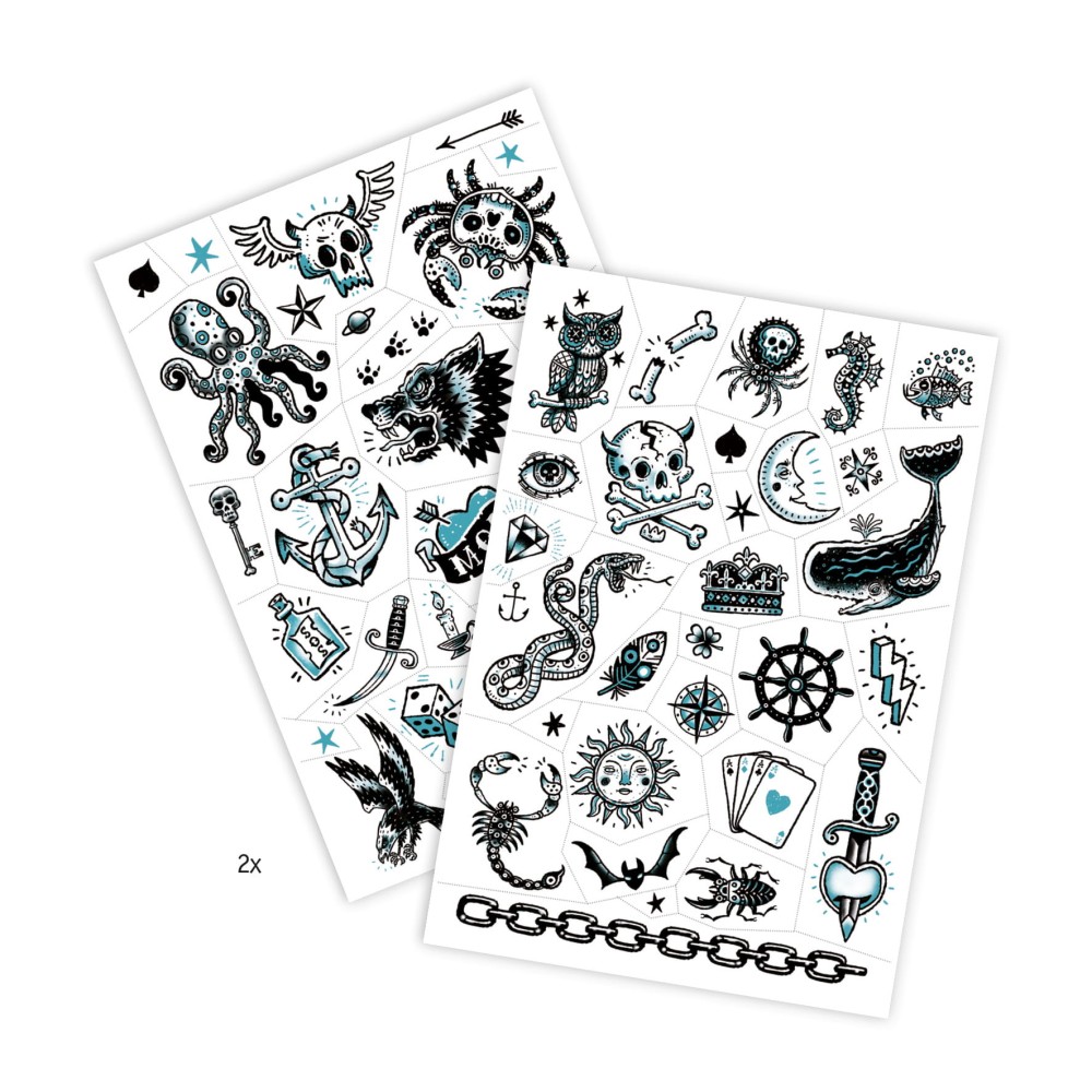Set of washable tattoos for kids - Djeco - Dark Side