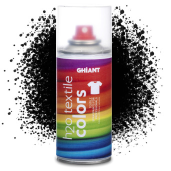 Farba do tkanin w sprayu H2O Textile Colors - Ghiant - czarna, 150 ml
