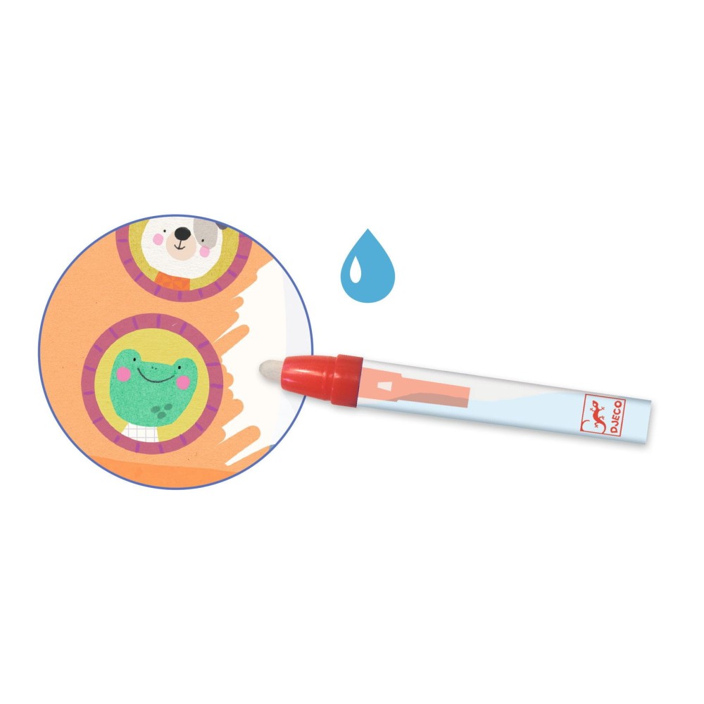 Water coloring book for kids - Djeco - On the way