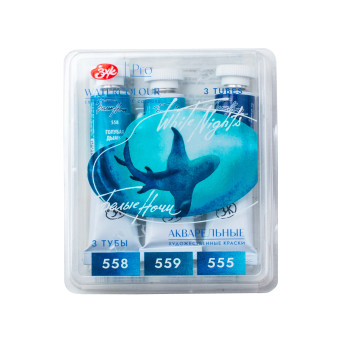 Set of watercolor paints White Nights Depth - St. Petersburg - 3 colors
