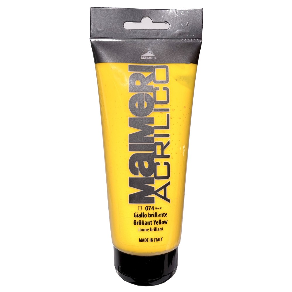 Acrylic paint Acrilico - Maimeri - 074, Brilliant Yellow, 200 ml